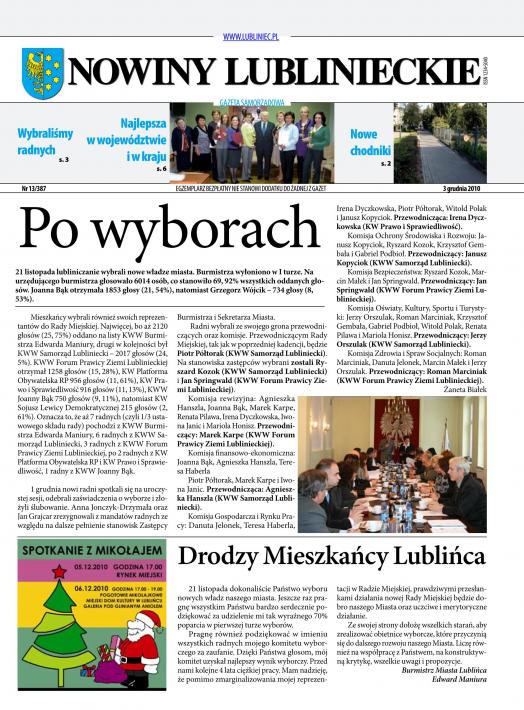okładka Nowiny Lublinieckie 13/387