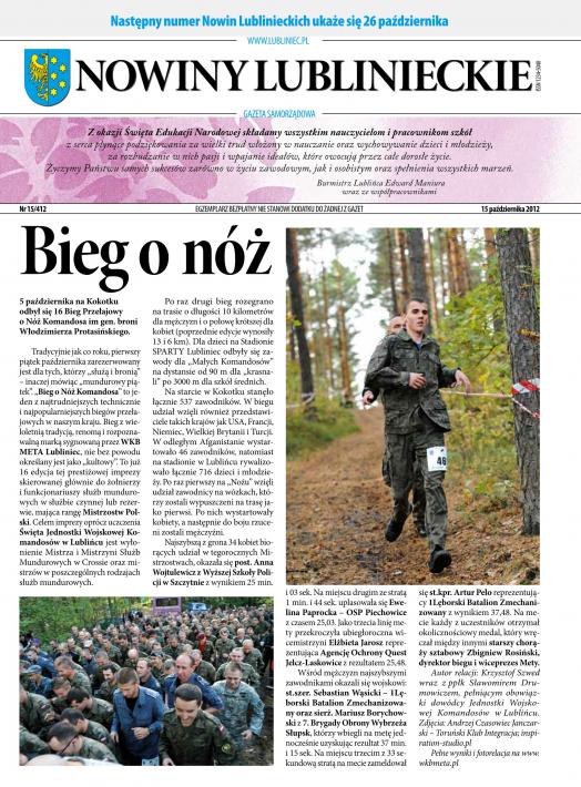 okładka Nowiny Lublinieckie 15/412