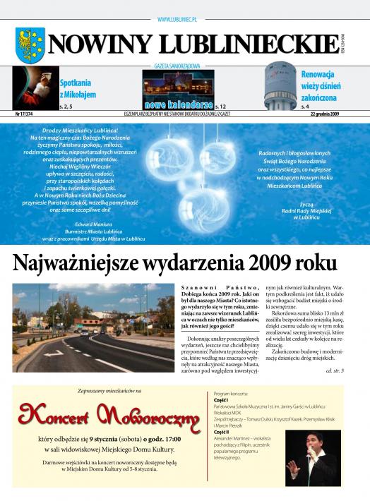 okładka Nowiny Lublinieckie 17/374