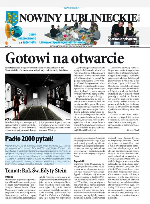 okładka Nowiny Lublinieckie 2/359