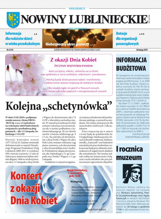 okładka Nowiny Lublinieckie 2/376