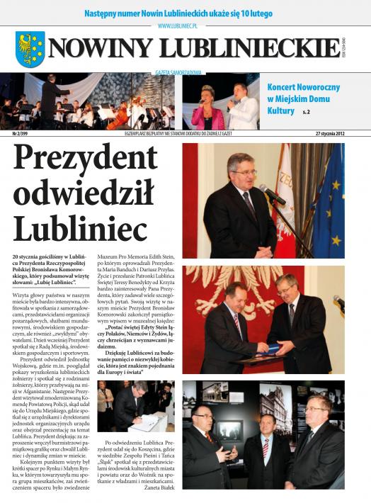 okładka Nowiny Lublinieckie 2/399