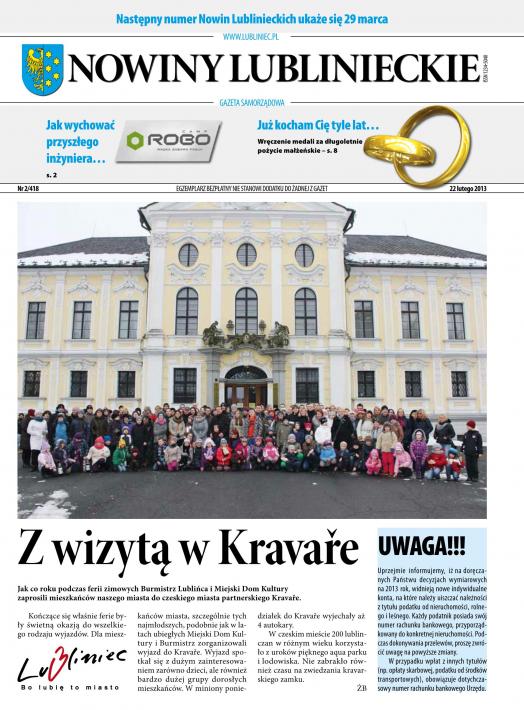 okładka Nowiny Lublinieckie 2/418