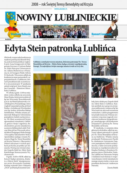 okładka Nowiny Lublinieckie 20/353