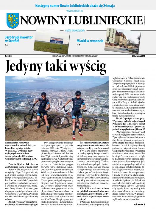 okładka Nowiny Lublinieckie 4/420