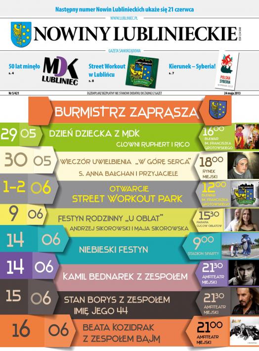 okładka Nowiny Lublinieckie 5/421