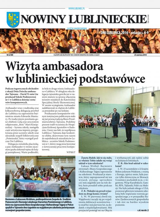 okładka Nowiny Lublinieckie 6/380