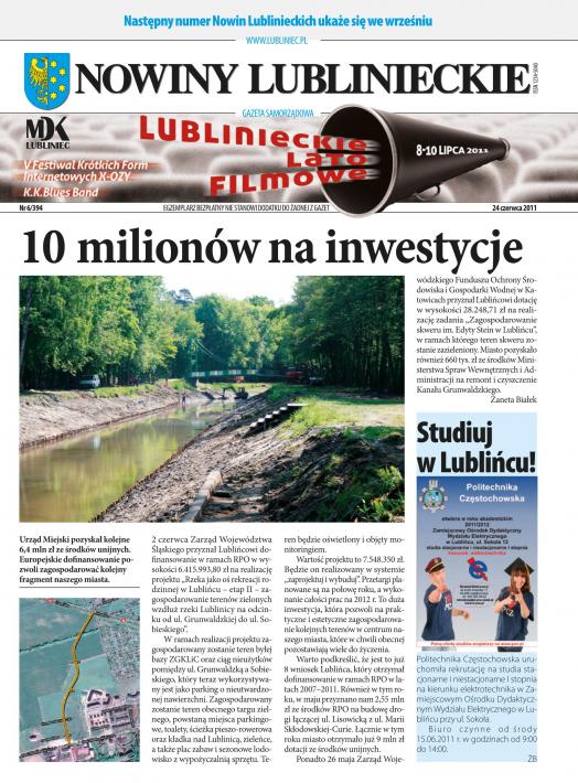 okładka Nowiny Lublinieckie 6/394