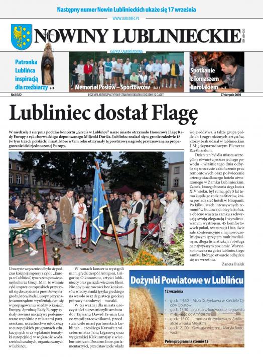 okładka Nowiny Lublinieckie 8/382