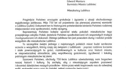 List gratulacyjny Karoliny Mońki – Dyrektor Oddziału PKO BP w Lublińcu